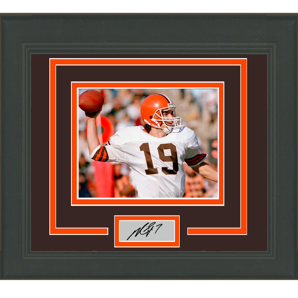 Framed Bernie Kosar Facsimile Laser Engraved Signature Auto Cleveland Browns 11x14 Football Photo (ONLINE ORDER ONLY)
