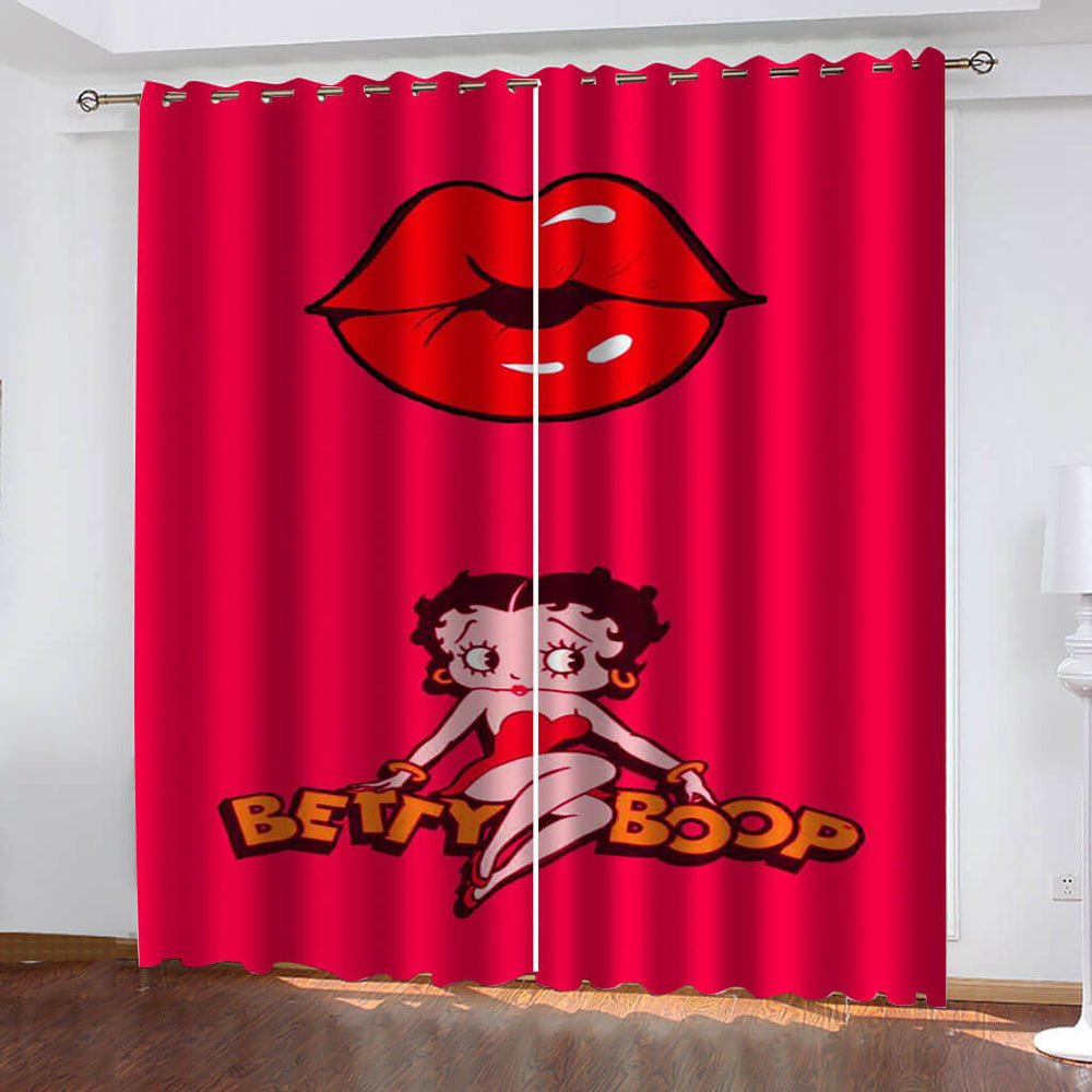 Betty Boop Curtains Blackout Window Treatments Drapes for Room Decoration (Online Order Only)