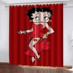 Betty Boop Curtains Blackout Window Treatments Drapes for Room Decoration (Online Order Only)