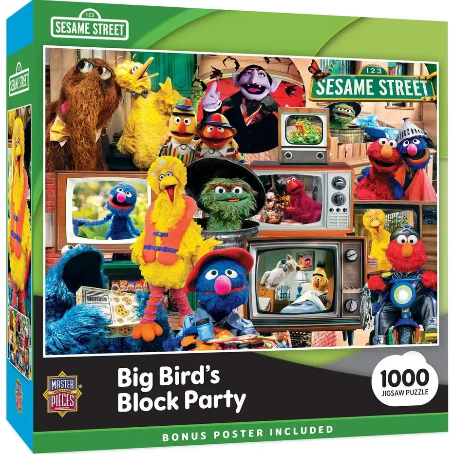 Big Bird's Block Party Sesame Street 1000 Piece Jigsaw Puzzle MasterPieces (ONLINE ORDER ONLY)