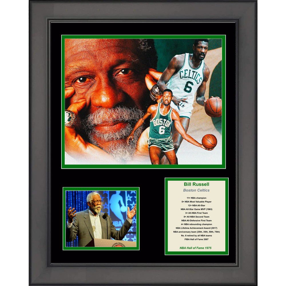 Framed Bill Russell Hall of Fame 11"x14" Basketball Three Photo Collage (ONLINE ORDER ONLY)