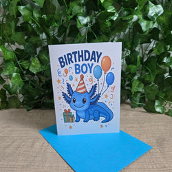 Axolotl Birthday Boy Card (ONLINE ORDER ONLY)