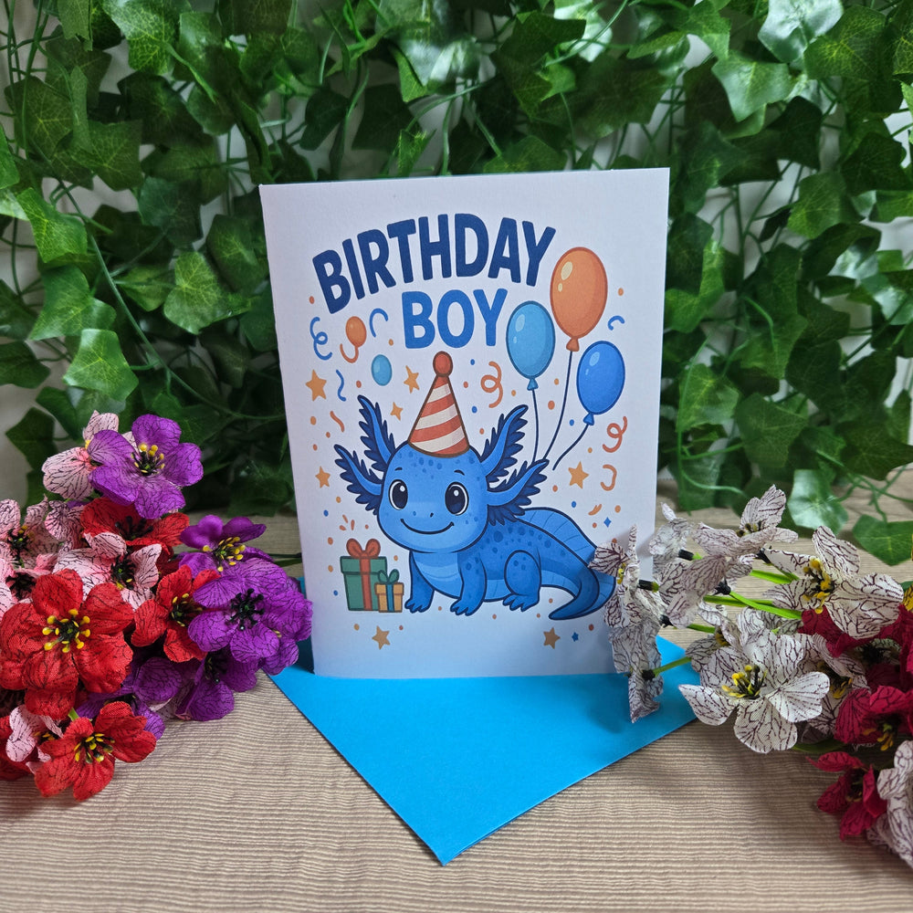 Axolotl Birthday Boy Card (ONLINE ORDER ONLY)