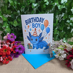 Axolotl Birthday Boy Card (ONLINE ORDER ONLY)