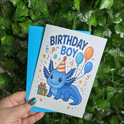 Axolotl Birthday Boy Card (ONLINE ORDER ONLY)