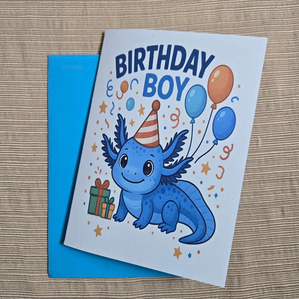 Axolotl Birthday Boy Card (ONLINE ORDER ONLY)