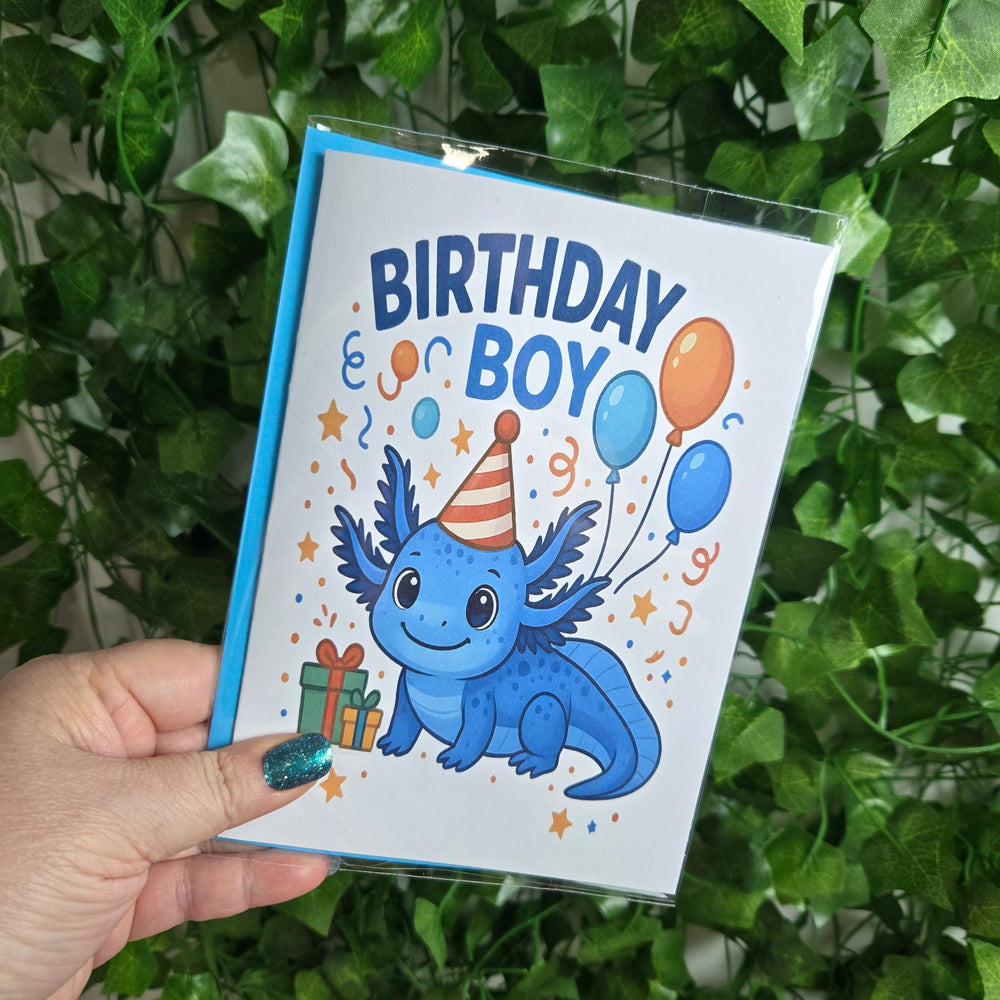 Axolotl Birthday Boy Card (ONLINE ORDER ONLY)