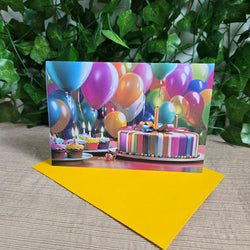 Birthday Cake and Balloons Card (ONLINE ORDER ONLY)