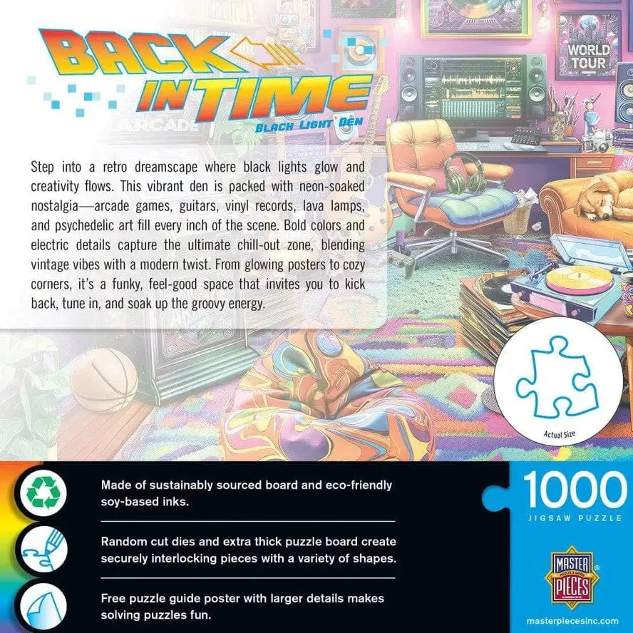 Black Light Den Back in Time 1000 Piece Jigsaw Puzzle MasterPieces (ONLINE ORDER ONLY)