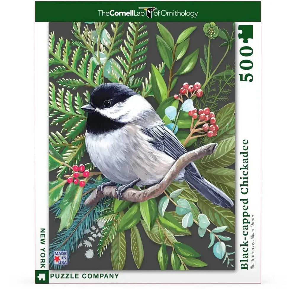 Black-capped Chickadee Cornell Lab 500 Piece Jigsaw Puzzle NYPC (ONLINE ORDER ONLY)