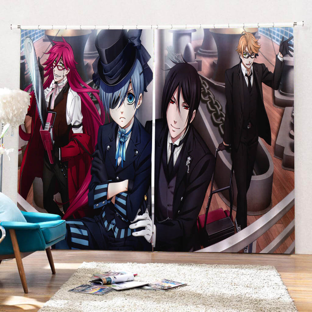 Black Butler Curtains Cosplay Blackout Window Drapes Room Decoration (Online Order Only)
