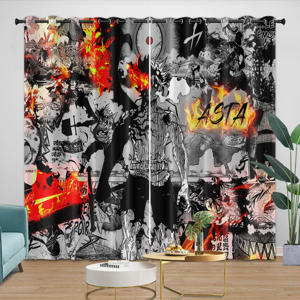 Black Clover Curtains Blackout Window Drapes (Online Order Only)