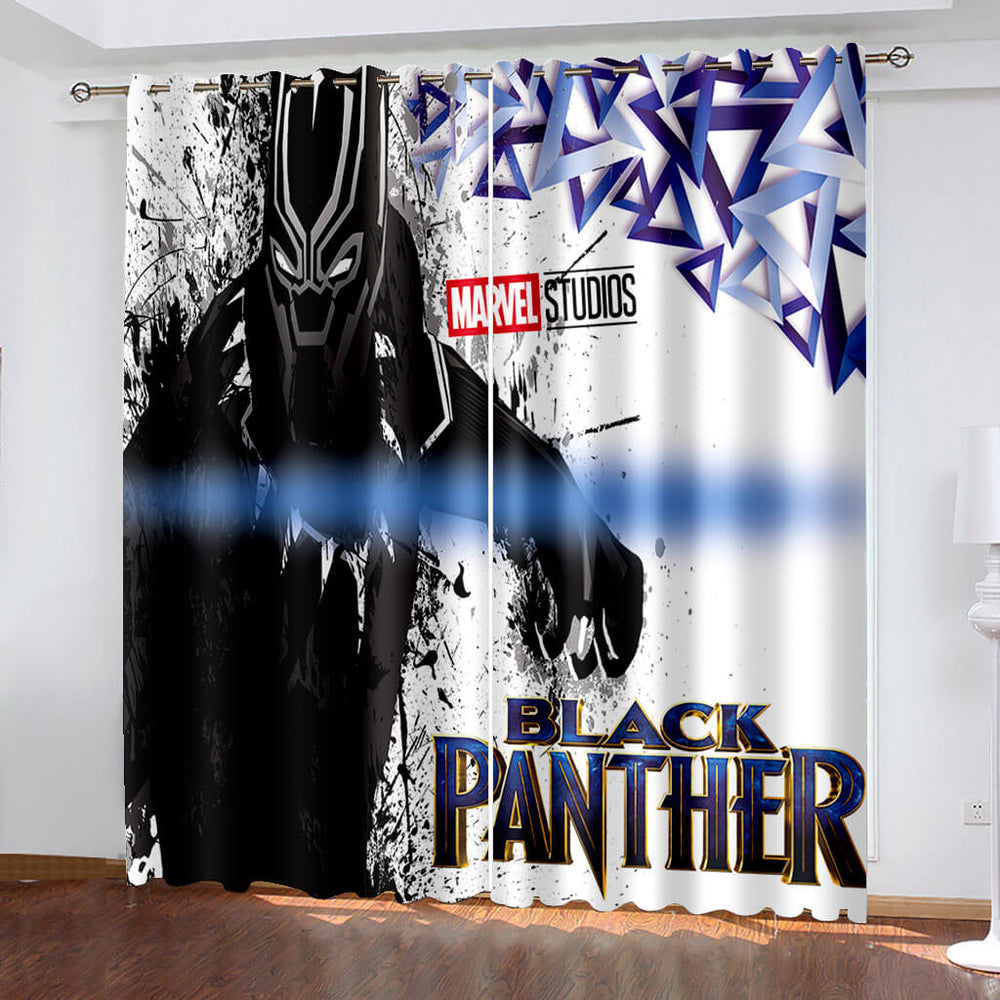 Black Panther Curtains Cosplay Blackout Window Treatments Drapes (Online Order Only)