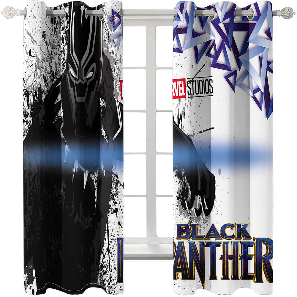 Black Panther Curtains Cosplay Blackout Window Treatments Drapes (Online Order Only)