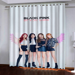 BlackPink Curtains Pattern Blackout Window Drapes (Online Order Only)