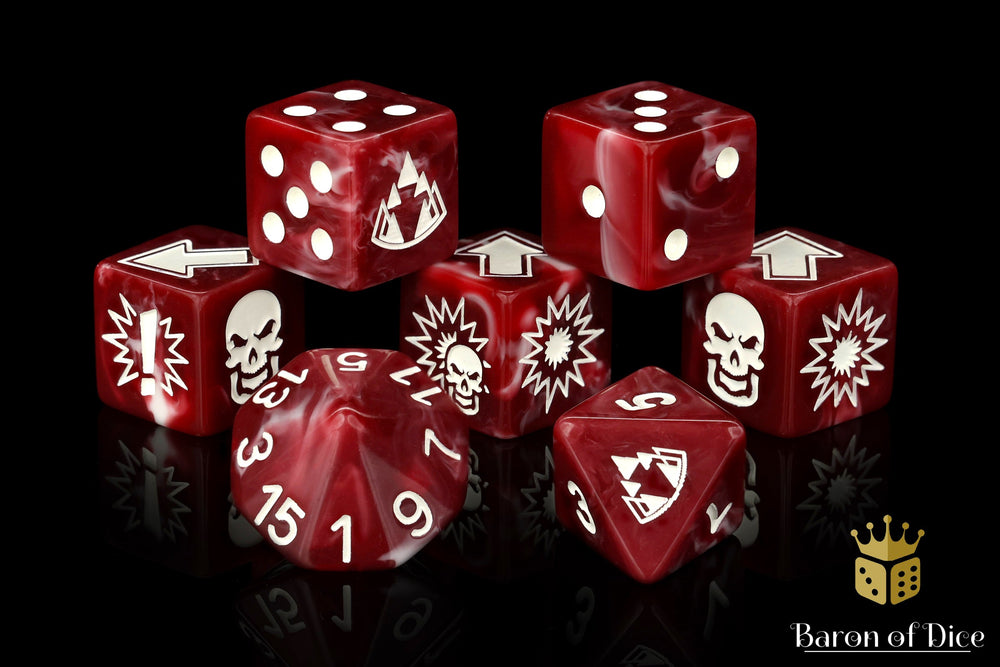 Blood Red - Bloody Football Dice (Set of 7) (ONLINE ORDER ONLY)