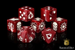 Blood Red - Bloody Football Dice (Set of 7) (ONLINE ORDER ONLY)