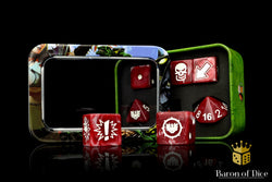 Blood Red - Bloody Football Dice (Set of 7) (ONLINE ORDER ONLY)