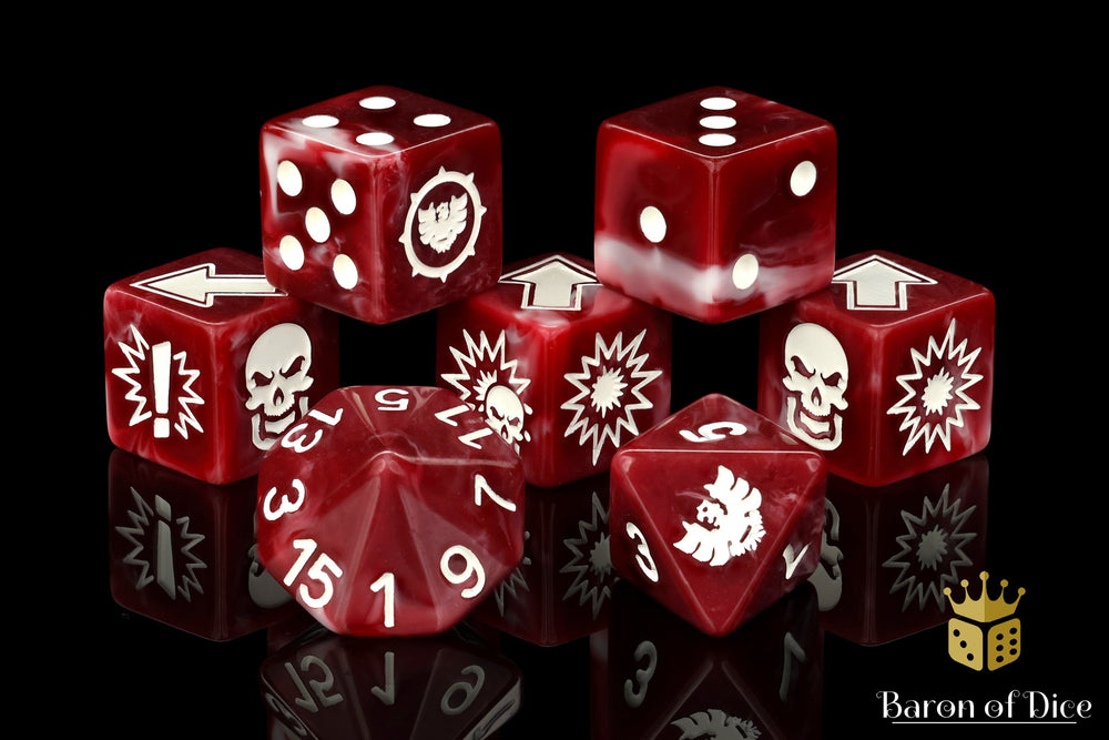Blood Red - Bloody Football Dice (Set of 7) (ONLINE ORDER ONLY)