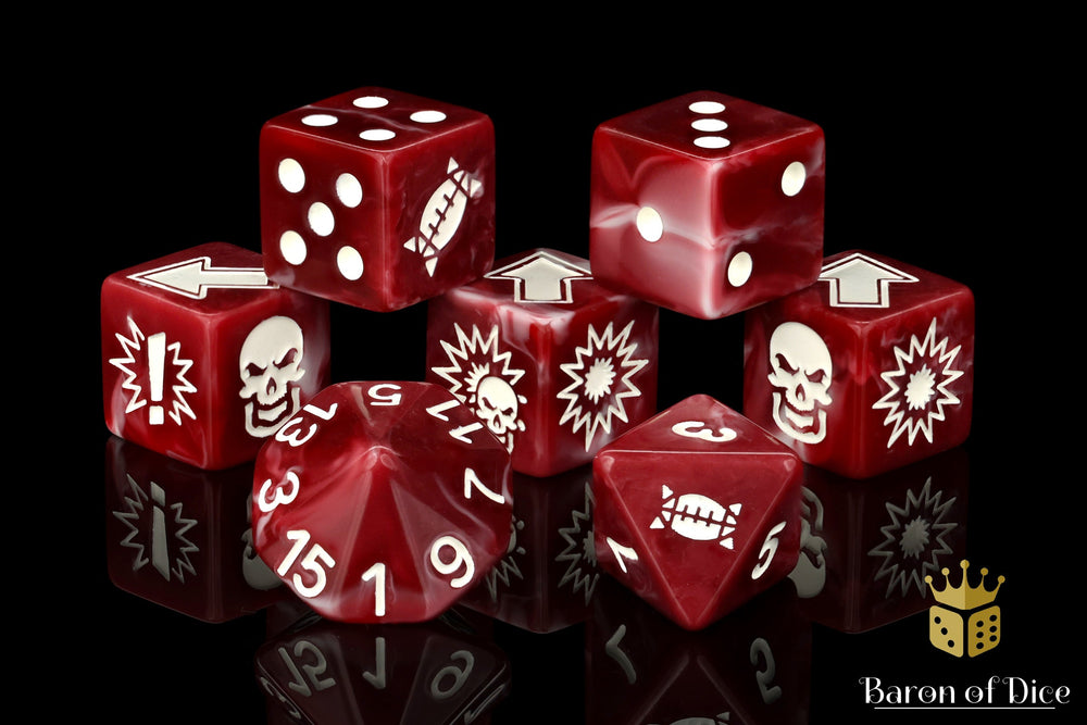 Blood Red - Bloody Football Dice (Set of 7) (ONLINE ORDER ONLY)