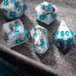 Blue Cloud Handmade Resin DND Dice Set (ONLINE ORDER ONLY)