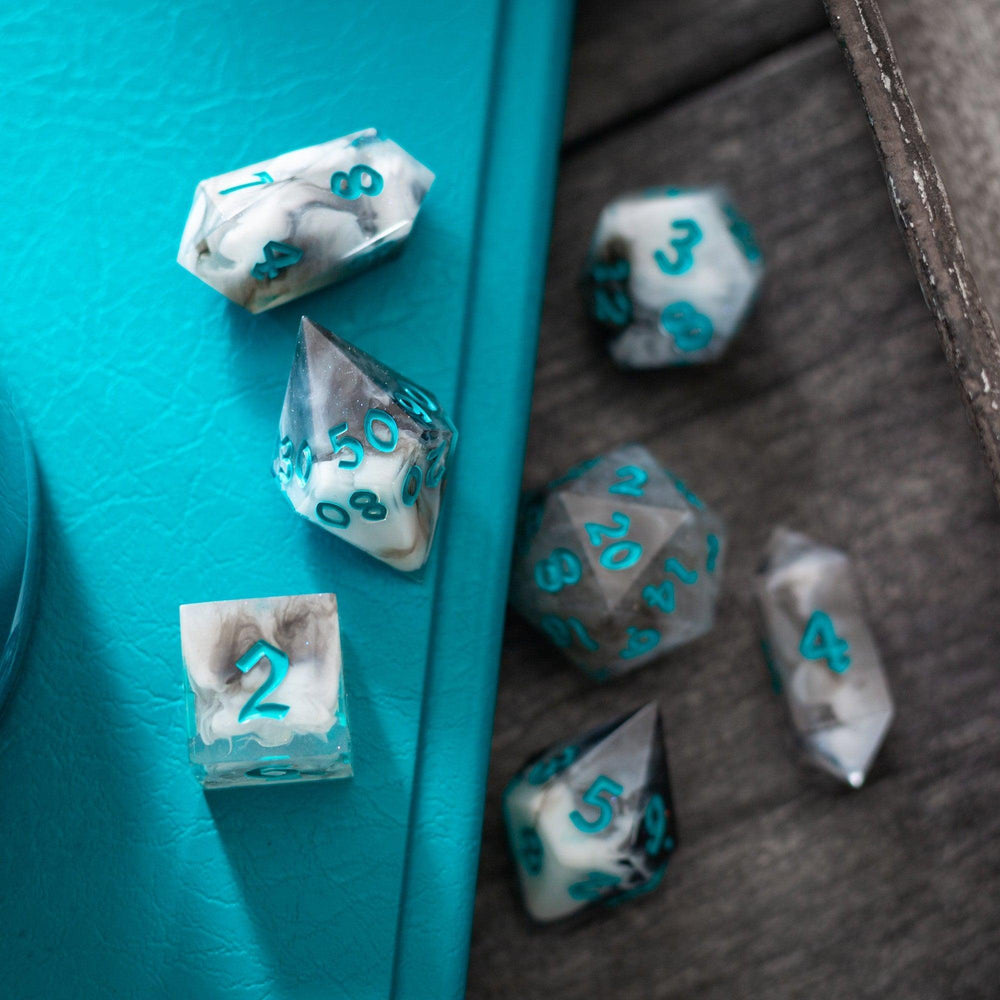 Blue Cloud Handmade Resin DND Dice Set (ONLINE ORDER ONLY)