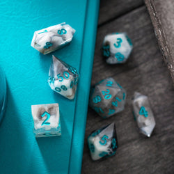 Blue Cloud Handmade Resin DND Dice Set (ONLINE ORDER ONLY)