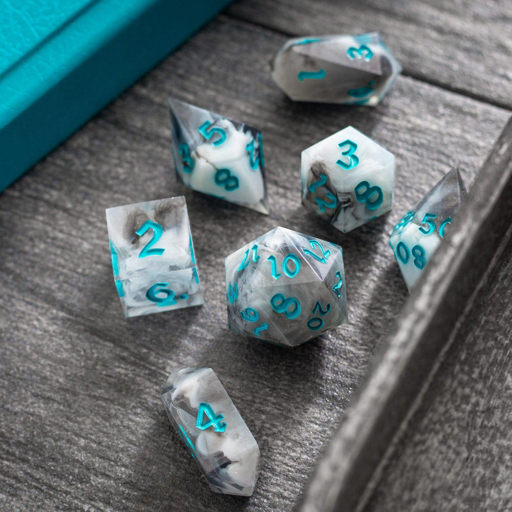 Blue Cloud Handmade Resin DND Dice Set (ONLINE ORDER ONLY)