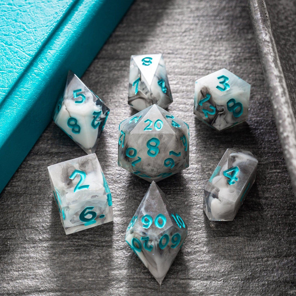 Blue Cloud Handmade Resin DND Dice Set (ONLINE ORDER ONLY)