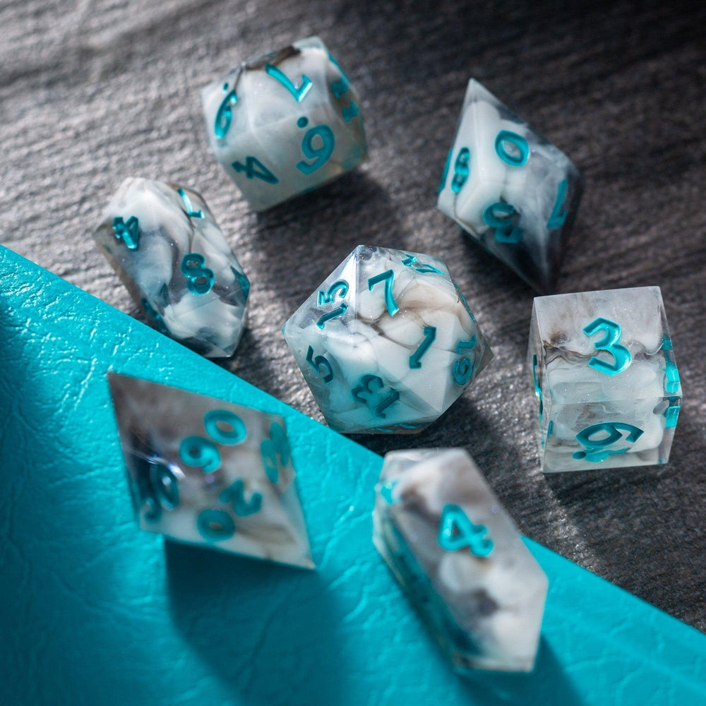 Blue Cloud Handmade Resin DND Dice Set (ONLINE ORDER ONLY)