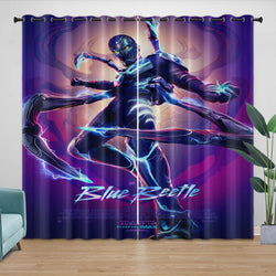 Blue Beetle Curtains Pattern Blackout Window Drapes (Online Order Only)