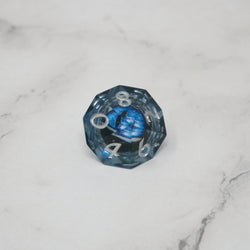 Blue Slaadi's Eye - 7 Piece Moving Eye DnD Dice Set | Acrylic RPG Gaming Dice (ONLINE ORDER ONLY)