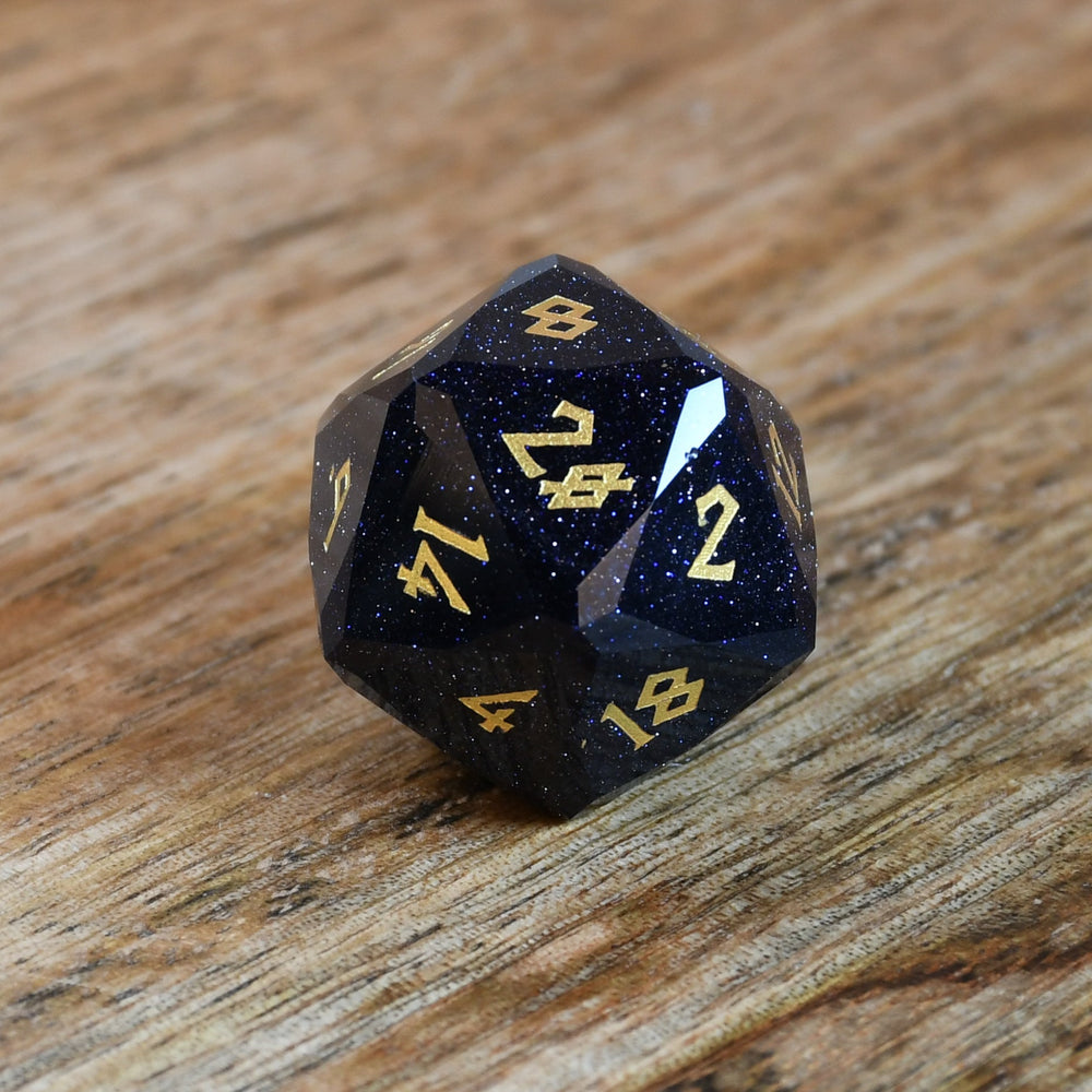Pre-Order || Blue Sandstone Multifaceted Stone Dice Set