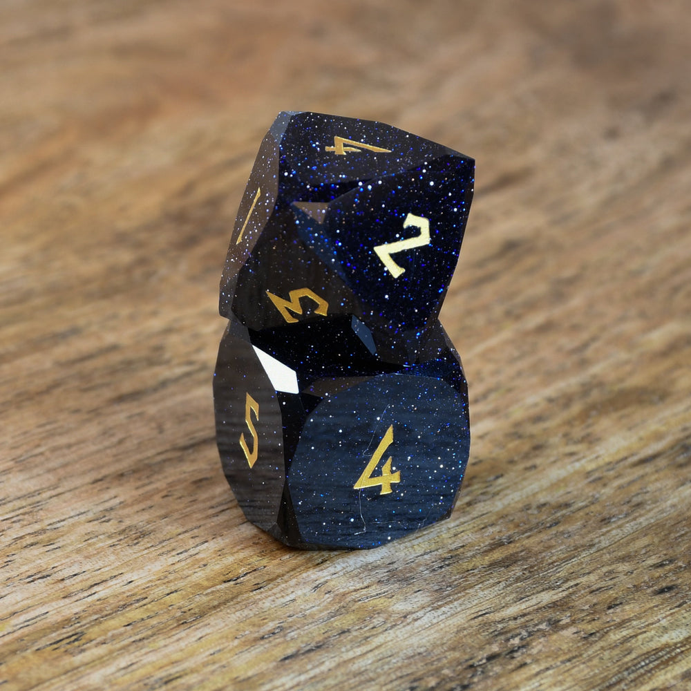 Pre-Order || Blue Sandstone Multifaceted Stone Dice Set