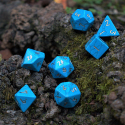 Pre-Order || Blue Turquoise Stone Dice Set