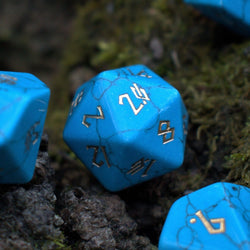 Pre-Order || Blue Turquoise Stone Dice Set