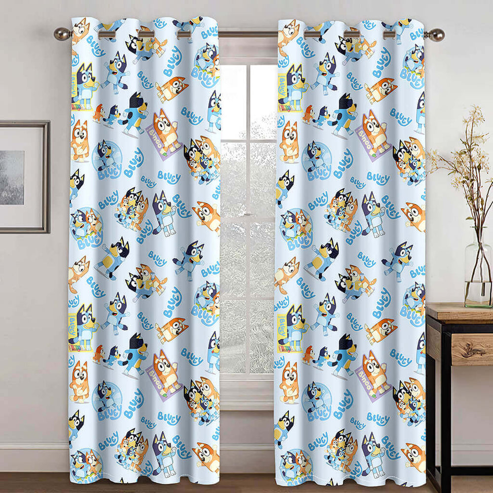 Bluey Curtains Blackout Window Treatments Drapes for Room Decoration (Online Order Only)