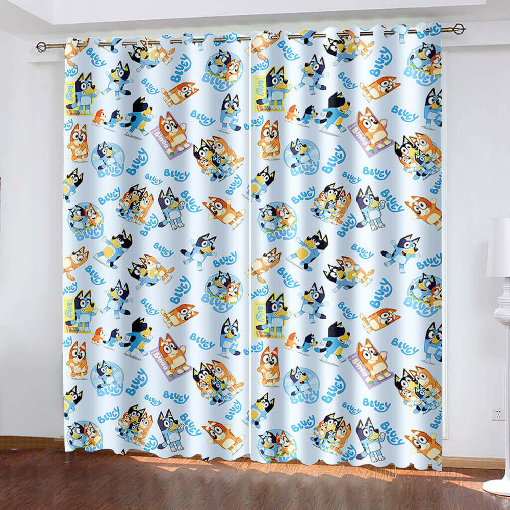 Bluey Curtains Blackout Window Treatments Drapes for Room Decoration (Online Order Only)