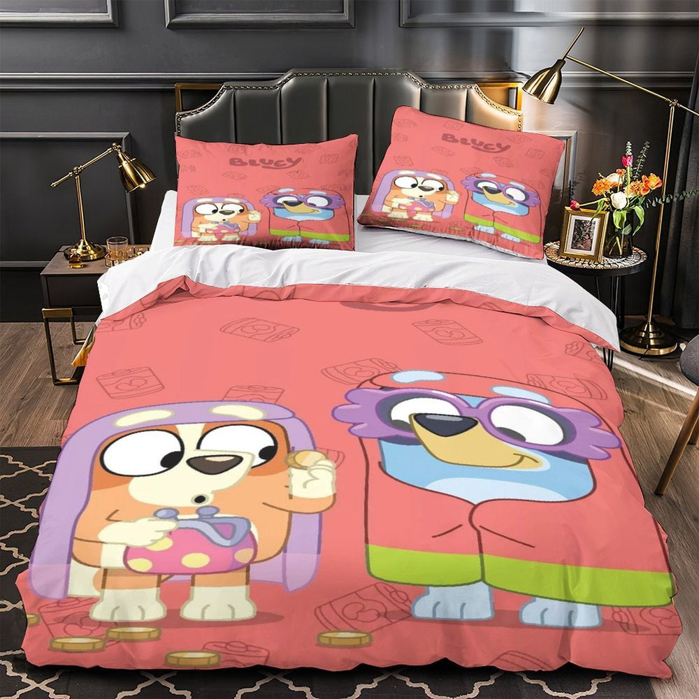 Bluey Duvet Cover Kids Bedding Set Without Filler Room Decoration