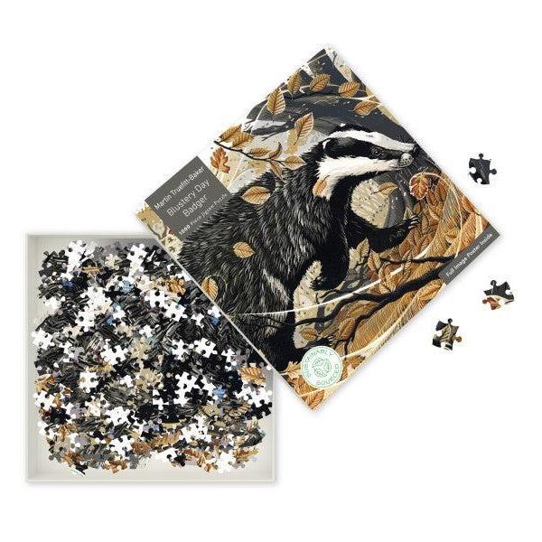 Blustery Day Badger 1000 Piece Jigsaw Puzzle Flame Tree (ONLINE ORDER ONLY)