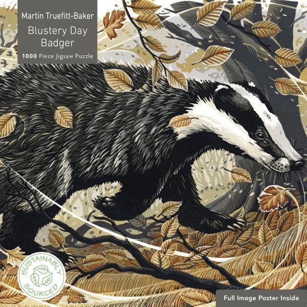 Blustery Day Badger 1000 Piece Jigsaw Puzzle Flame Tree (ONLINE ORDER ONLY)