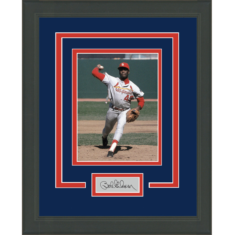 Framed Bob Gibson Facsimile Laser Engraved Signature Auto St. Louis Cardinals 11x14 Baseball Photo (ONLINE ORDER ONLY)