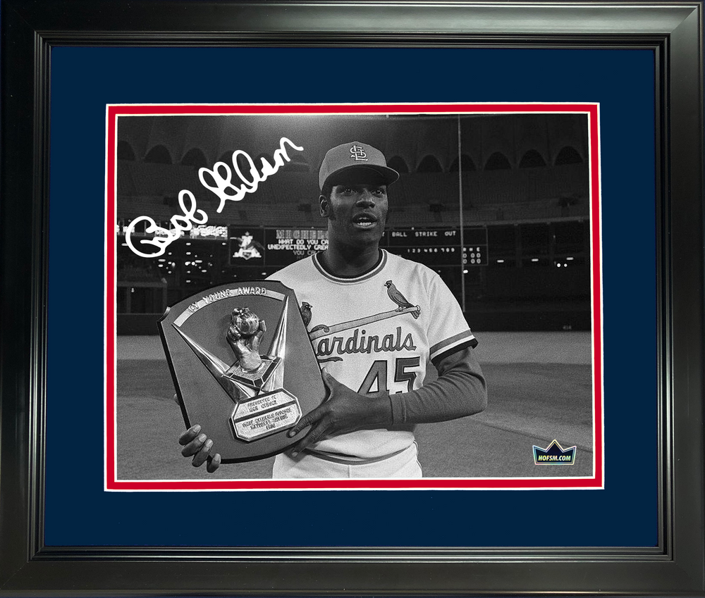 Framed Bob Gibson 1970 Cy Young St. Louis Cardinals Facsimile Laser Engraved Signature Auto 11"x14" Baseball Photo HOFSM Holo (ONLINE ORDER ONLY)