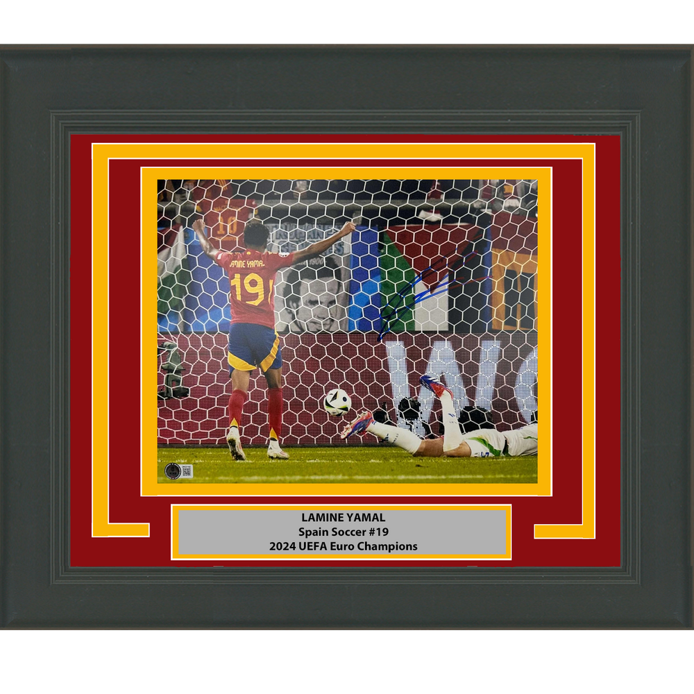 Framed Autographed/Signed Lamine Yamal Spain 11x14 Soccer Photo Beckett BAS COA #3