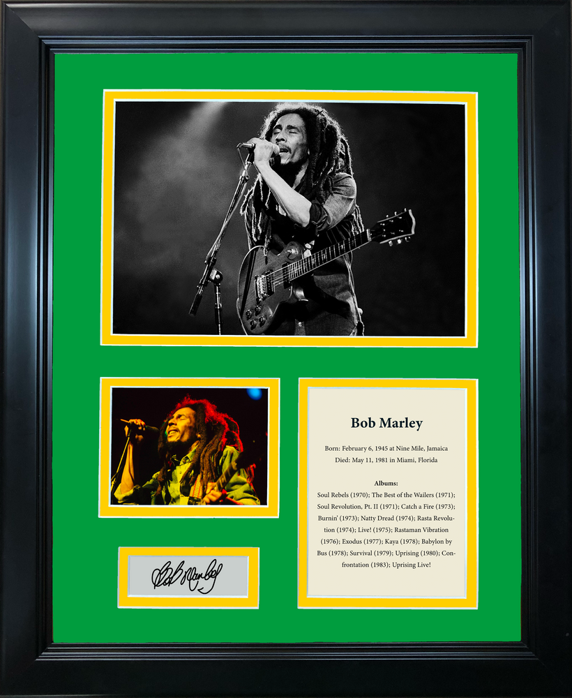 Framed Bob Marley Facsimile Laser Engraved Signature Auto 11"x14" Music Photo Sig Collage (ONLINE ORDER ONLY)