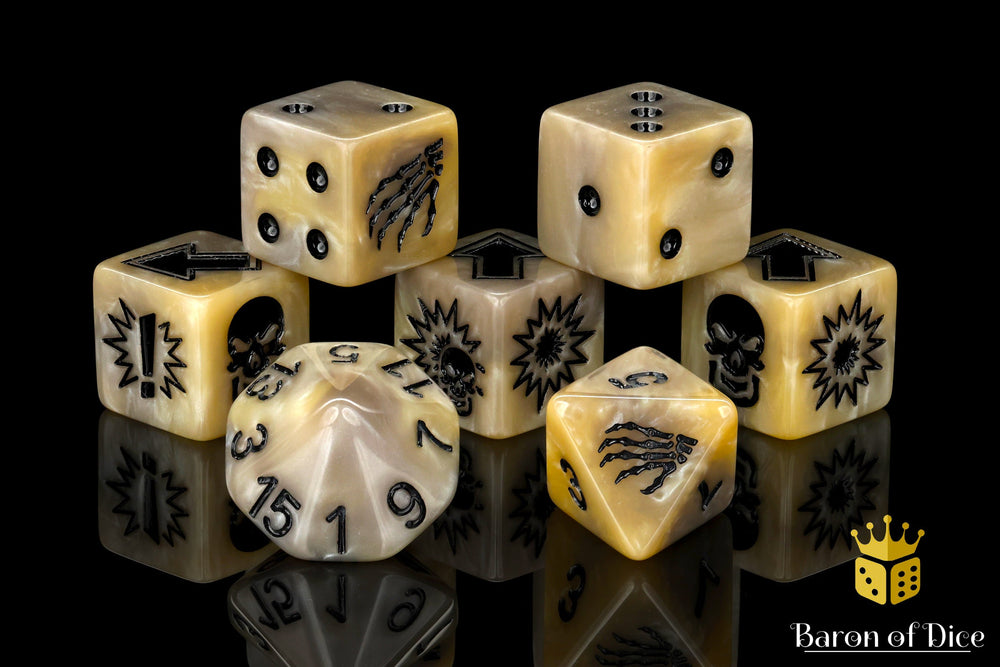 Bone - Bloody Football Dice (Set of 7) (ONLINE ORDER ONLY)