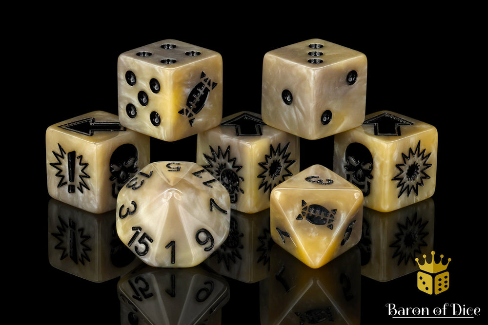 Bone - Bloody Football Dice (Set of 7) (ONLINE ORDER ONLY)