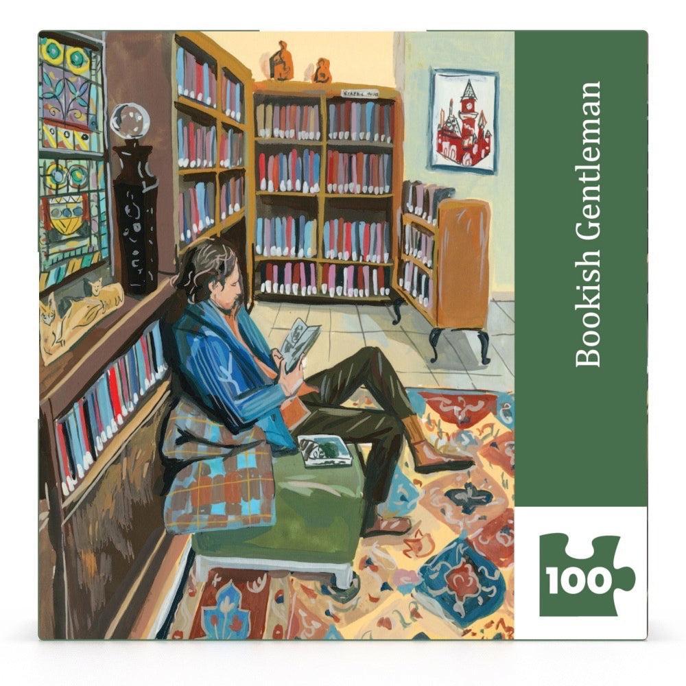 Bookish Gentleman by Jenny Kroik 100 Piece Mini Jigsaw Puzzle NYPC (ONLINE ORDER ONLY)