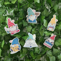 Gnome Book Lover Stickers (ONLINE ORDER ONLY)