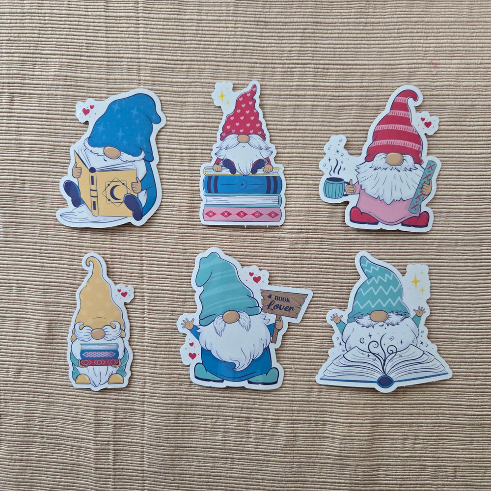 Gnome Book Lover Stickers (ONLINE ORDER ONLY)